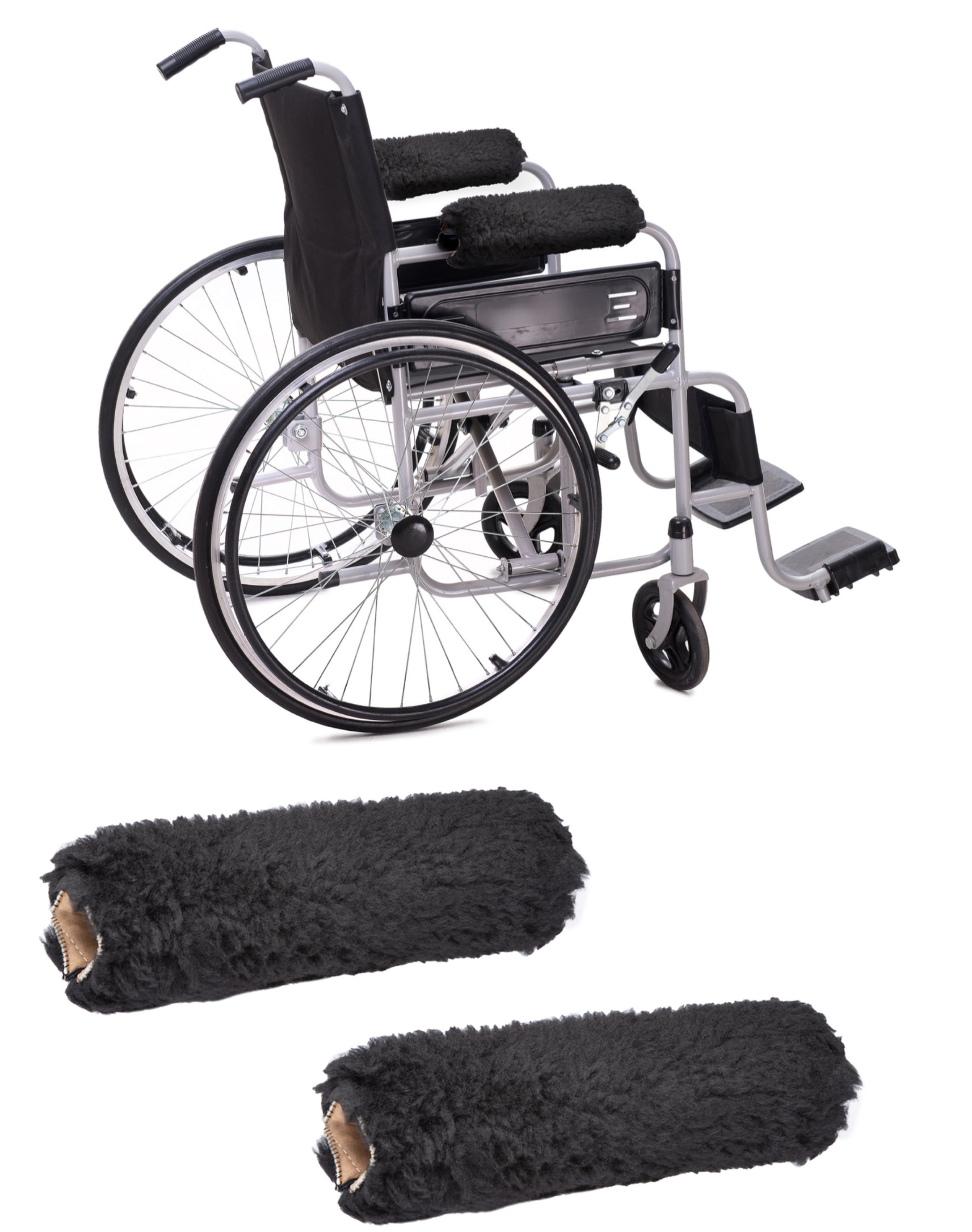  We&Life Wheelchair Armrest Pads (Pair, Red/Black, 9 inch)-Wheelchair  Cushions for Seniors & Adults, Arm Rest Padded Cover